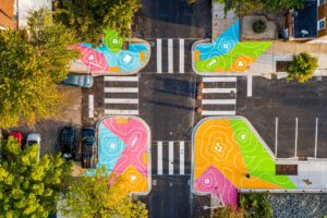 aerial view of Reverberations Crosswalks #2